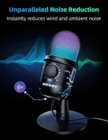 MRSDY V5 RGB USB Gaming Mikrofon – Noise Cancelling, Gain & Mute, PC/Mac/PS5 Uyumlu