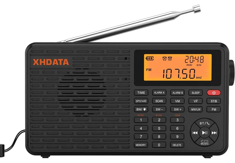XHDATA D-109 Dünya Radyosu – FM/AM/LW/Kısa Dalga, Bluetooth, TF Kart