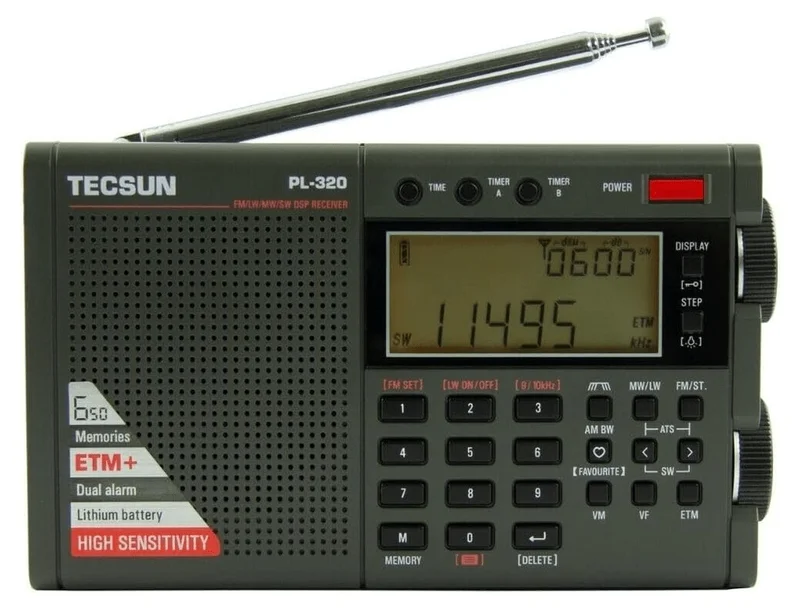 Tecsun PL-320 DSP Cep Radyosu – FM/AM/LW/Kısa Dalga, ETM+, 650 Hafıza