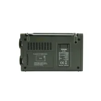 Tecsun PL-320 arka görünüm, pil kapağı ve bant etiketi