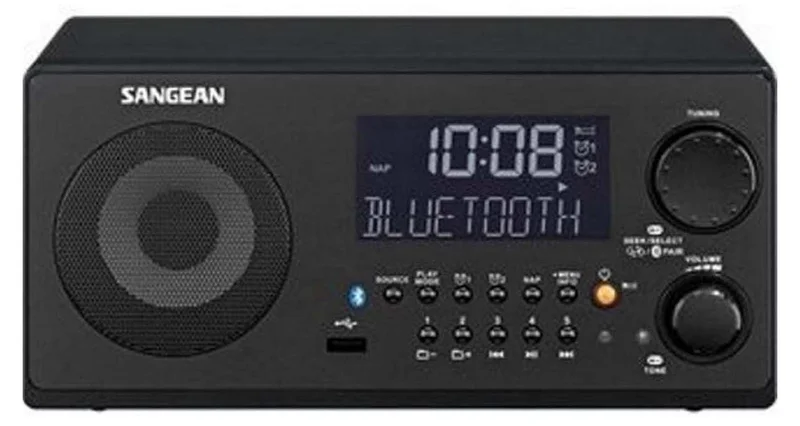Sangean WR-22 Masaüstü Radyo (Siyah) – AM/FM RDS, Bluetooth, USB, Kumandalı