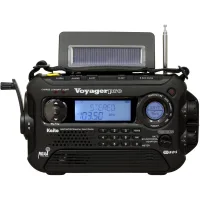 Kaito KA600 siyah ön panel: FM stereo ekranı, sıcaklık ve nem göstergesi