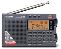 Tecsun PL-330 SSB cep radyosu ön görünüm, turuncu aydınlatmalı ekran