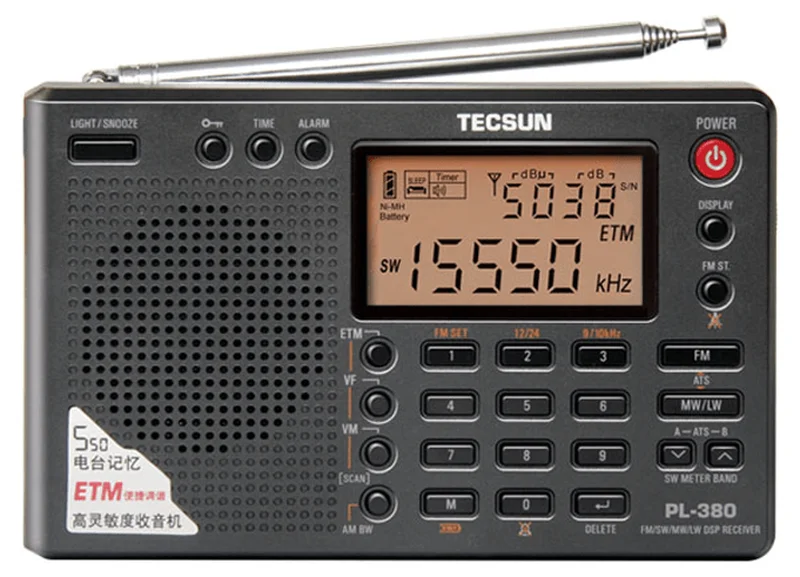 Tecsun PL-380 DSP Dünya Radyosu – FM/AM/LW/Kısa Dalga, 550 Hafıza
