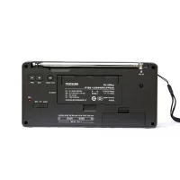 Tecsun PL-398MP arka görünüm: MP3 çalma tuşları ve SD kart yuvası