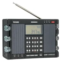 Tecsun H501 radyo, açık teleskopik anten ve çift stereo hoparlör
