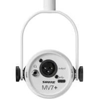 Shure MV7+ Podcast Dynamic Microphone USB-C & XLR Podcast Mikrofonu – OBS Certified Yayıncı Mikrofonu, LED Touch Panel, Auto Level Mode, Digital Pop Filter, Reverb Efektleri – Beyaz