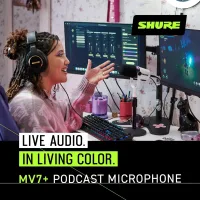 Shure MV7+ Podcast Dynamic Microphone USB-C & XLR Podcast Mikrofonu – OBS Certified Yayıncı Mikrofonu, LED Touch Panel, Auto Level Mode, Digital Pop Filter, Reverb Efektleri – Beyaz