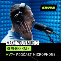 Shure MV7+ Podcast Dynamic Microphone USB-C & XLR Podcast Mikrofonu – OBS Certified Yayıncı Mikrofonu, LED Touch Panel, Auto Level Mode, Digital Pop Filter, Reverb Efektleri – Siyah