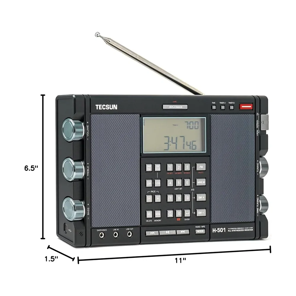 Tecsun H501 Dijital Dünya Bandı Radyo – SSB, DSP, Üçlü Dönüşüm ve MP3 Çalar - Görsel 8