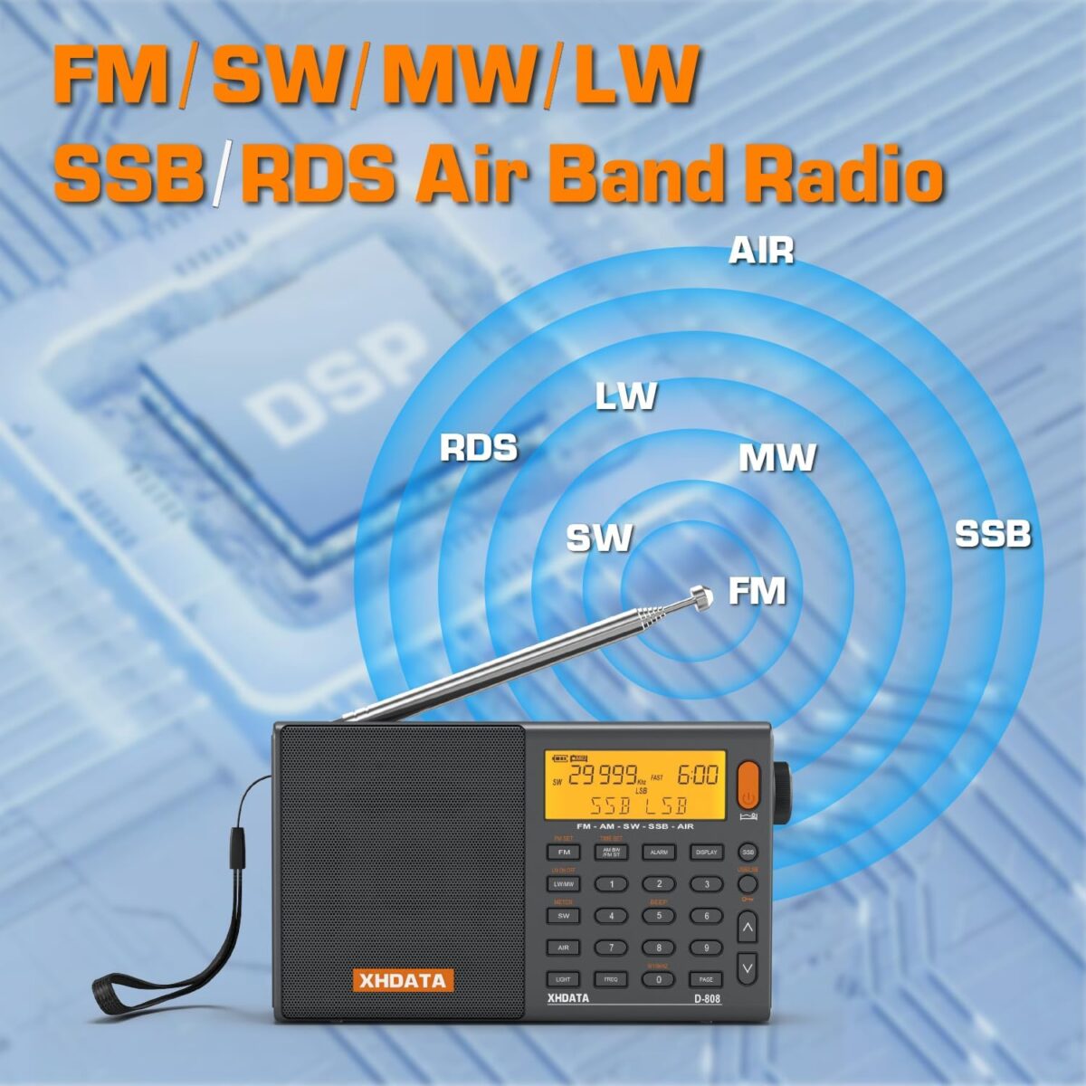 XHDATA D-808 Radyo Çok Fonksiyonlu Dijital Radyo - Görsel 6