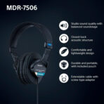 Sony MDR7506 Profesyonel Kablolu Kulaküstü Kulaklık - Görsel 3