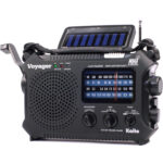 Kaito KA500 5 Powered Güneş Enerjisi, Dinamo Krank, El Feneri ile Acil Durum Radyosu (Siyah)