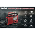 Kaito KA500 5 Powered Güneş Enerjisi, Dinamo Krank, El Feneri ile Acil Durum Radyosu (Kırmızı) - Görsel 2