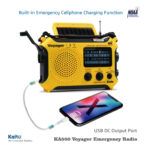 Kaito KA500 5 Powered Güneş Enerjisi, Dinamo Krank, El Feneri ile Acil Durum Radyosu (Sarı) - Görsel 5
