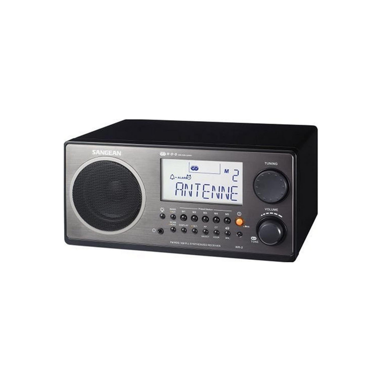 sgb Sangean WR-2 AM/FM-RBDS Ahşap Kabin Dijital Ayarlı Radyo (Siyah) - Görsel 1