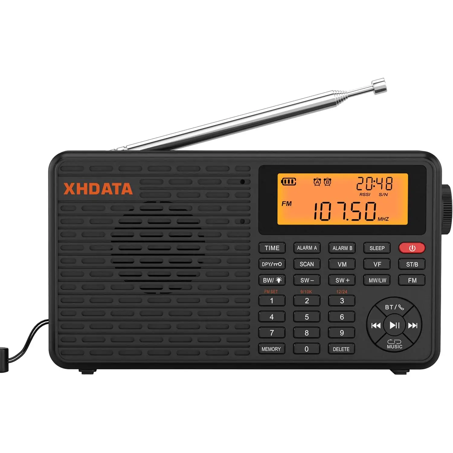 D190-1 XHDATA D109 Taşınabilir Radyo - AM/FM/Kısa Dalga (SW)/LW Desteği - Görsel 1