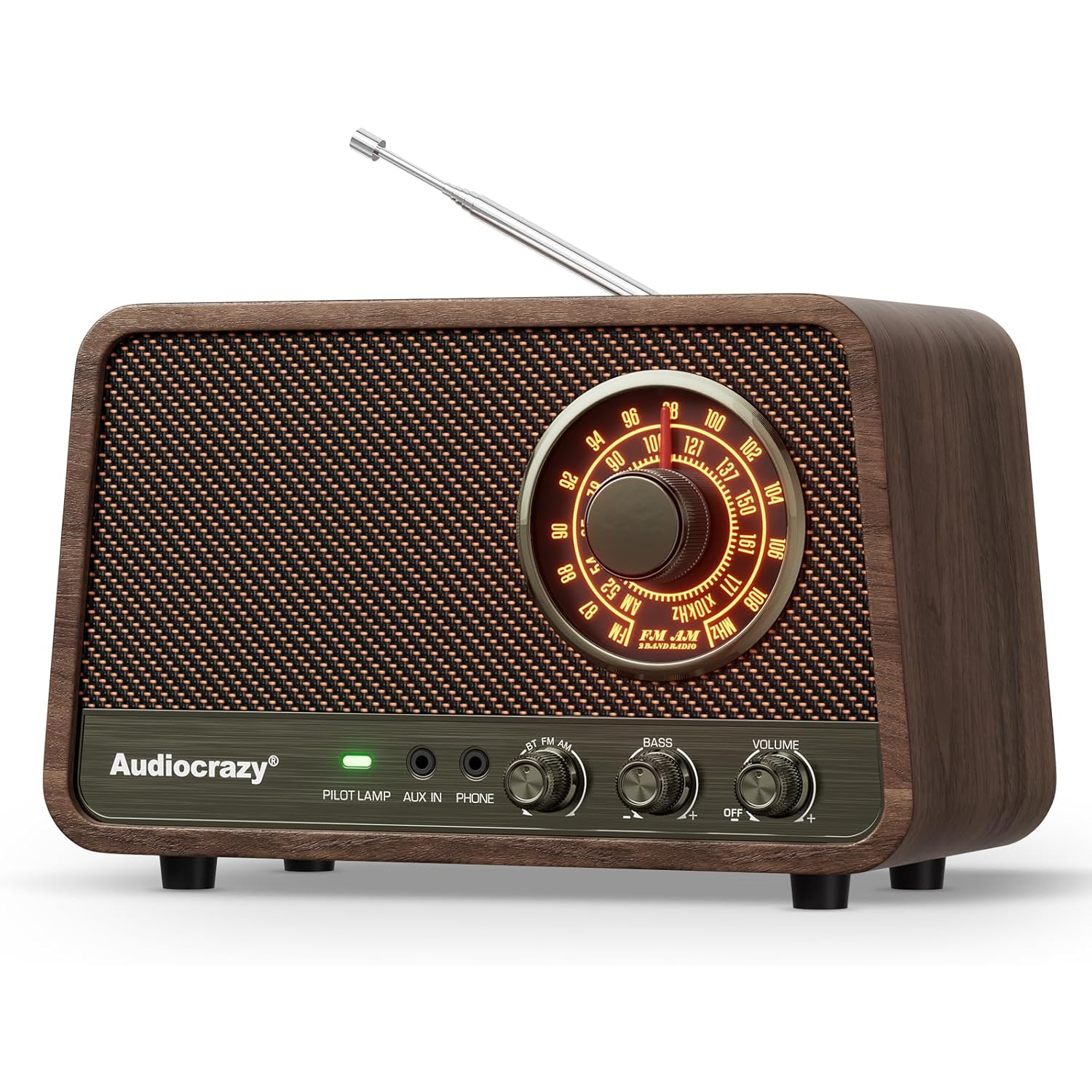 3542678546327856 Audiocrazy Vintage AM/FM Radyo Bluetooth Özellikli Hoparlör - Görsel 1
