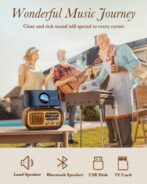 PRUNUS J-150 Taşınabilir Retro Radyo AM/FM/SW/Bluetooth - Görsel 5