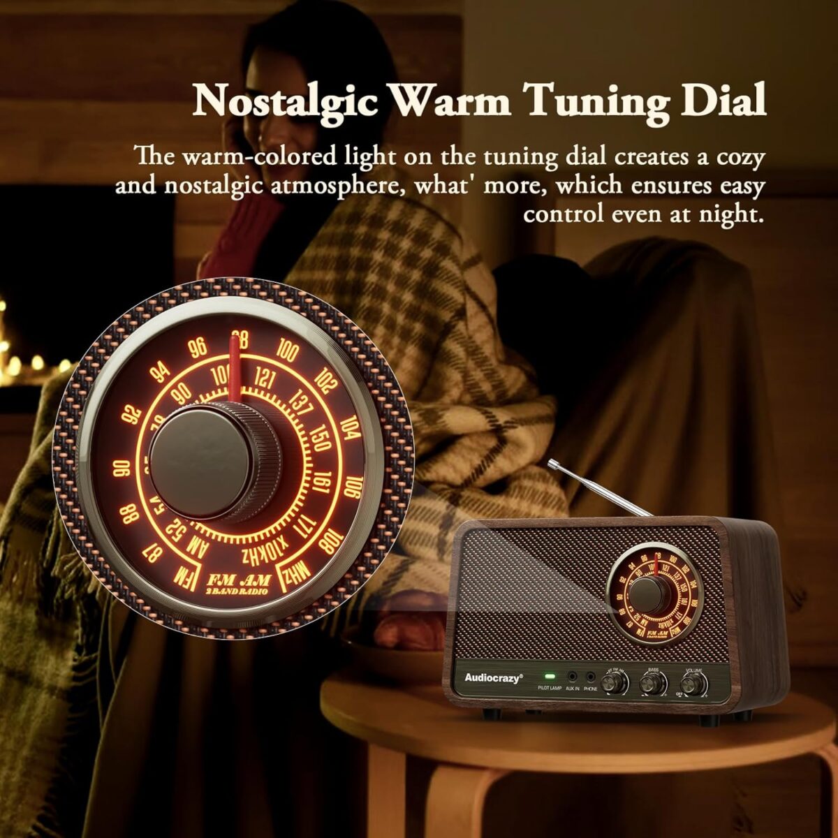 Audiocrazy Vintage AM/FM Radyo Bluetooth Özellikli Hoparlör - Görsel 6