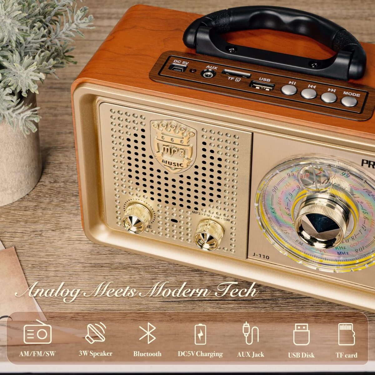 PRUNUS J-110 Taşınabilir AM/FM Radyo - Görsel 6