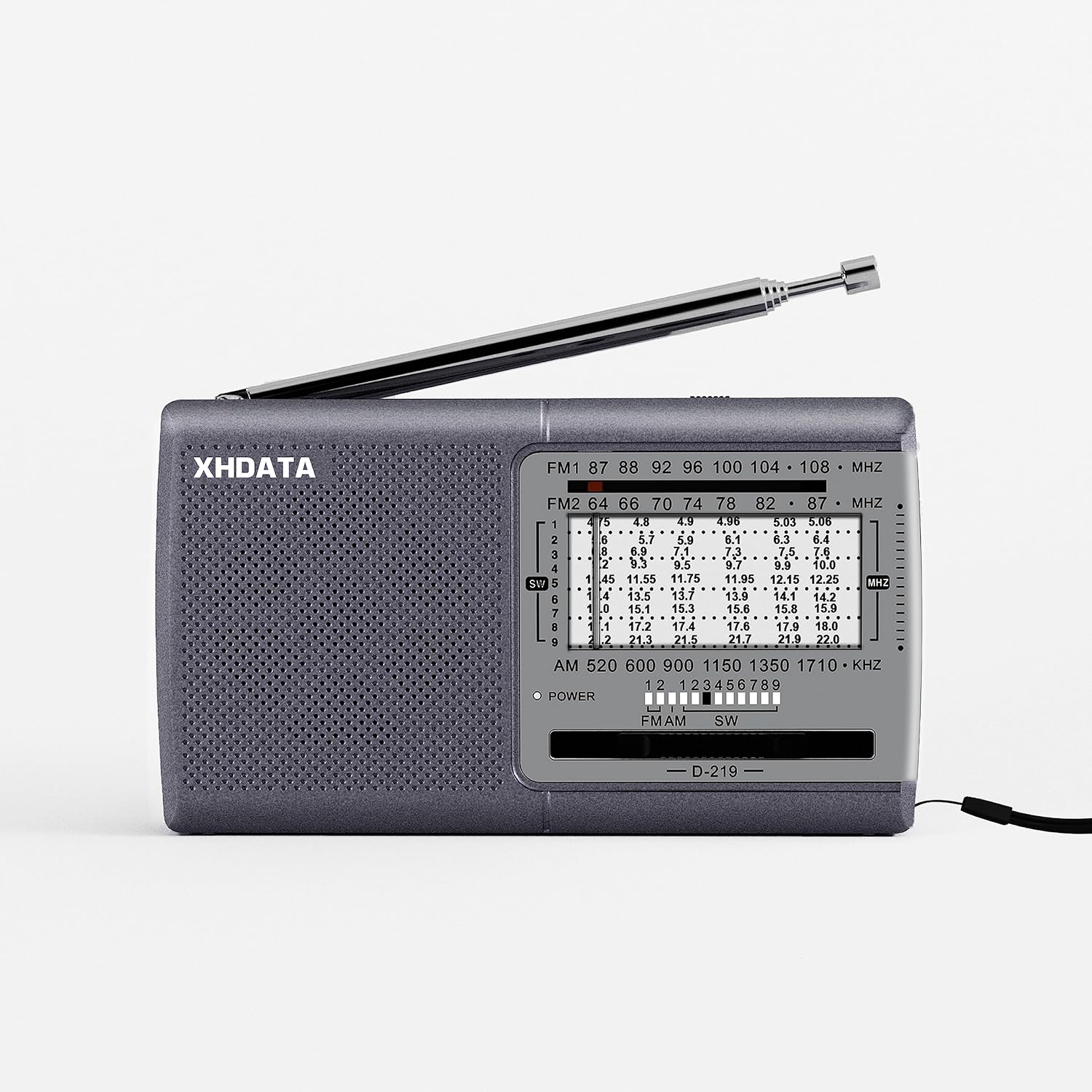 XHDATA D219 Taşınabilir AM FM Kısa Dalga Radyo Pil ile Çalışan Küçük Harika Alımlı Radyo