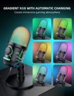 MRSDY V5 RGB USB Gaming Mikrofon – Noise Cancelling, Gain & Mute, PC/Mac/PS5 Uyumlu - Görsel 8