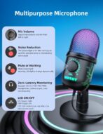 MRSDY V5 RGB USB Gaming Mikrofon – Noise Cancelling, Gain & Mute, PC/Mac/PS5 Uyumlu - Görsel 5