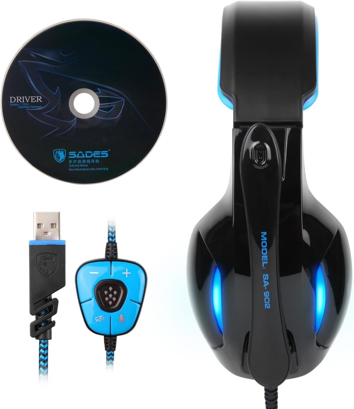 SADES SA902 7.1 USB Gaming Kulaklık Over-Ear Mikrofonlu LED Işıklı - Görsel 2