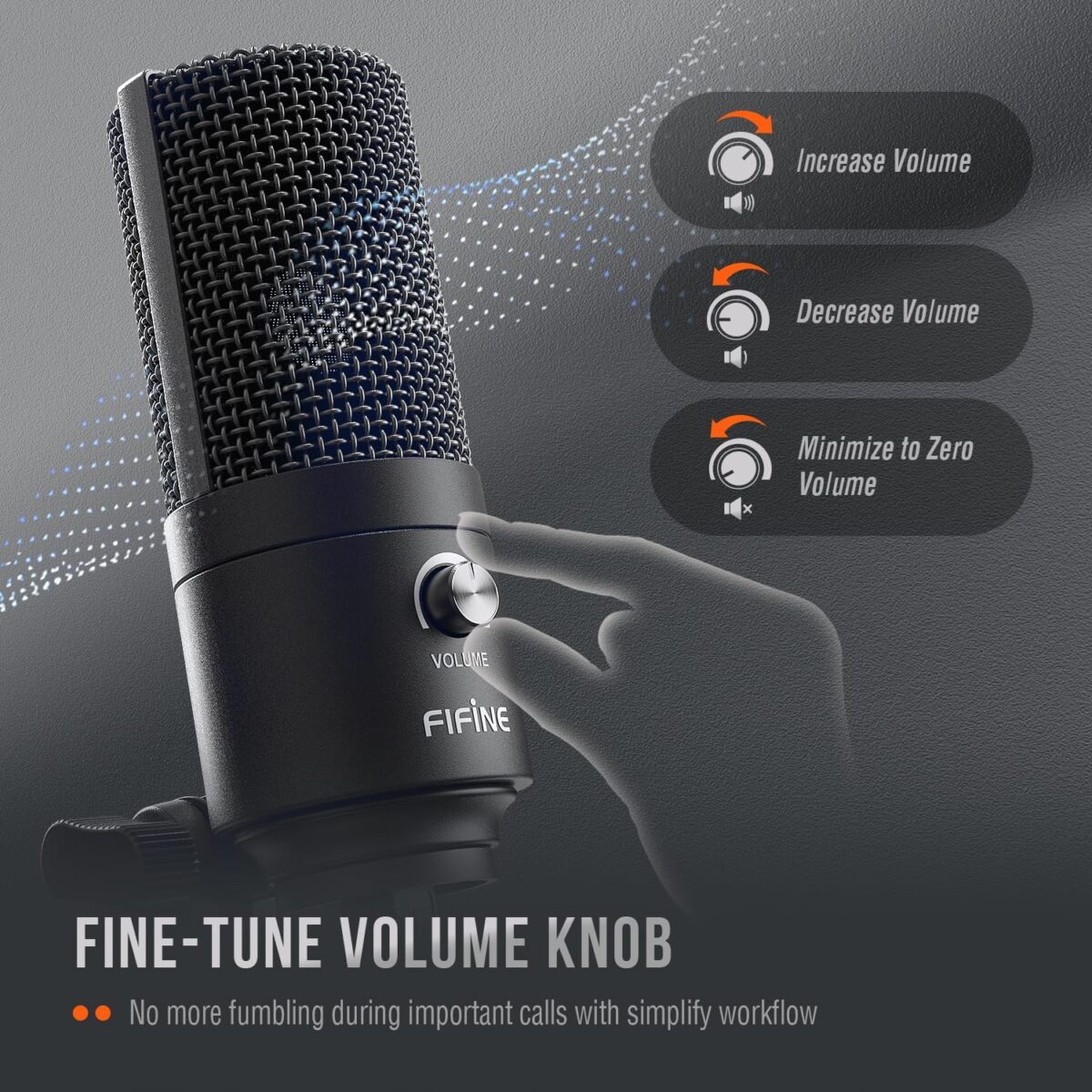 Fifine K669B USB Metal Kondenser Kayıt Mikrofonu (Siyah) - Görsel 10