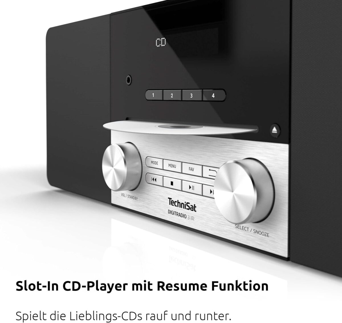 TechniSat DIGITRADIO 3 IR Stereo DAB+ Radyo – CD Çalar, Bluetooth, İnternet Radyosu, USB, AUX, Alarm Özellikli 20W Siyah - Görsel 7