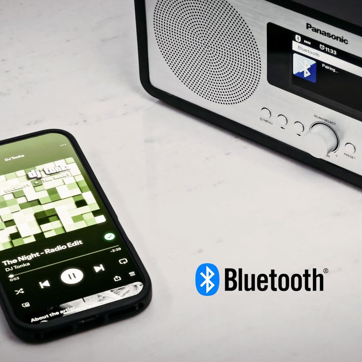 Panasonic RF-D40EG-K İnternet ve DAB+ Radyo (Bluetooth 5.3,USB, 6W Stereo, 2.4" Renkli Ekran, Siyah) - Görsel 3