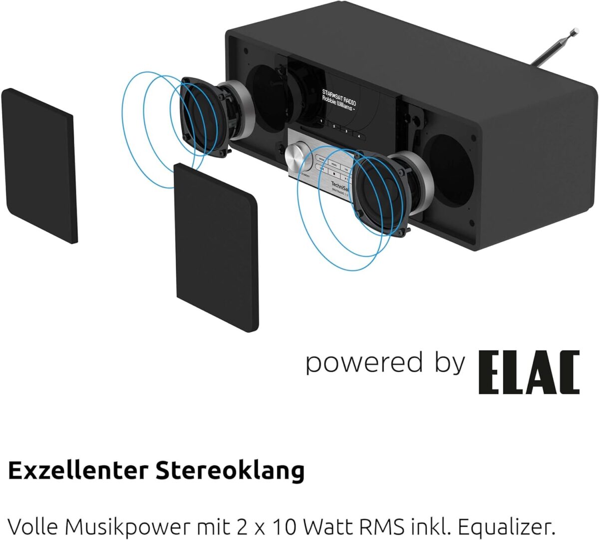TechniSat DIGITRADIO 3 IR Stereo DAB+ Radyo – CD Çalar, Bluetooth, İnternet Radyosu, USB, AUX, Alarm Özellikli 20W Siyah - Görsel 8