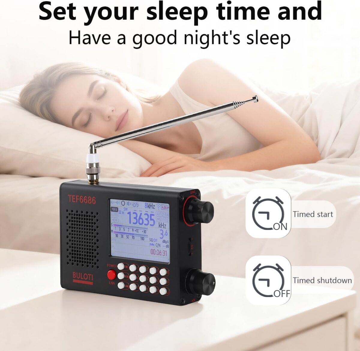 TEF6686 Tam Bant Dokunmatik Ekranlı Taşınabilir Kısa Dalga Radyo - DSP Alıcılı, 5000mAh Bataryalı Dijital Dünya Radyosu - Görsel 2