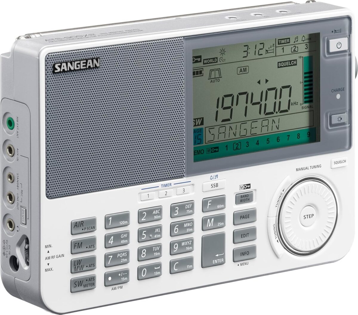 SANGEAN ATS-909X2 En İyi FM/SW/MW/LW/Air Çok Bantlı Radyo Beyaz - Görsel 2