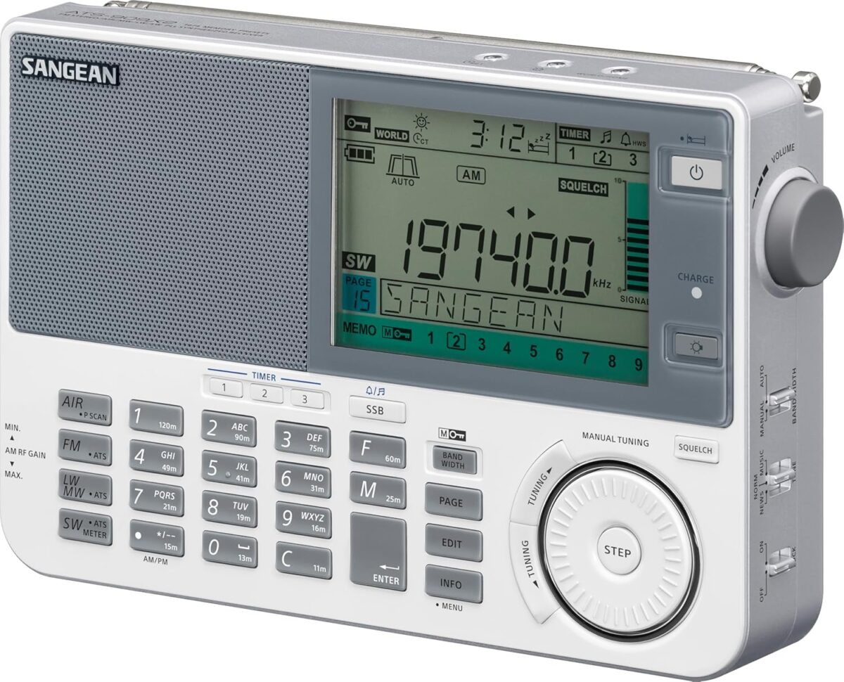 SANGEAN ATS-909X2 En İyi FM/SW/MW/LW/Air Çok Bantlı Radyo Beyaz - Görsel 3
