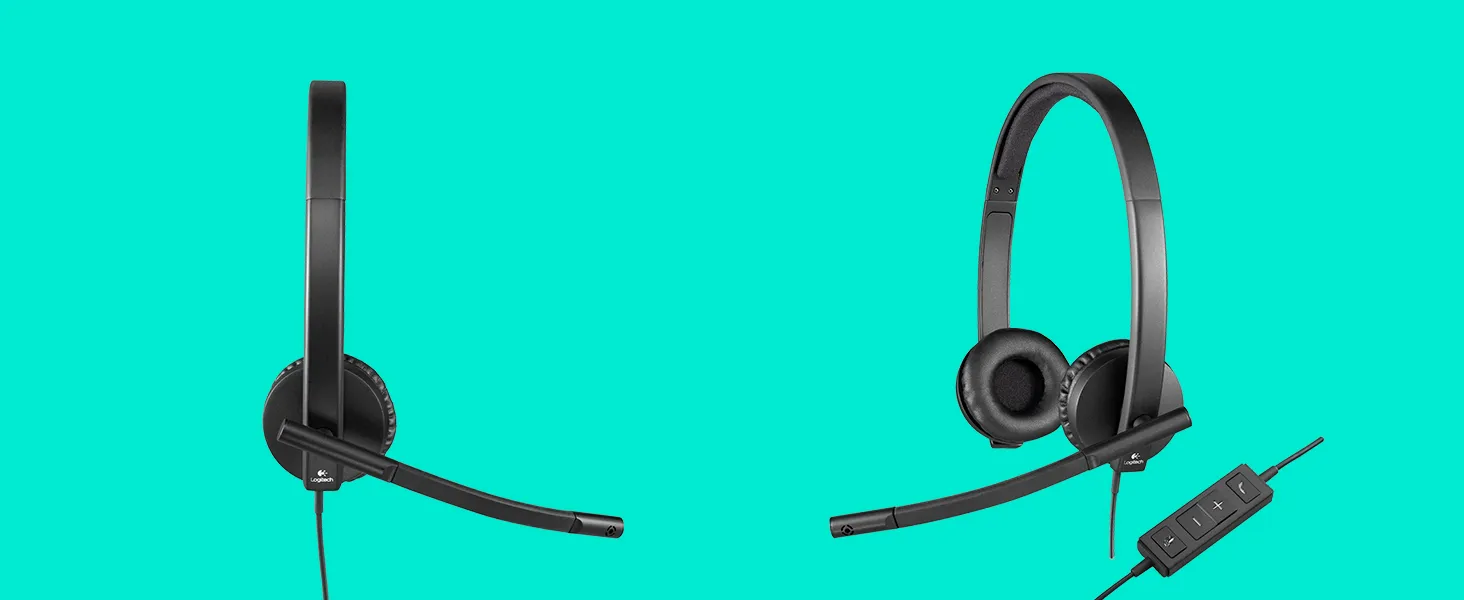 Logitech H570e USB kulaklık kablo üzeri ses kontrol kumandası