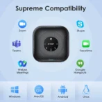 EMEET M0 Plus Bluetooth Toplantı Hoparlörü - 360° AI Mikrofonlu Konferans Cihazı - Görsel 3