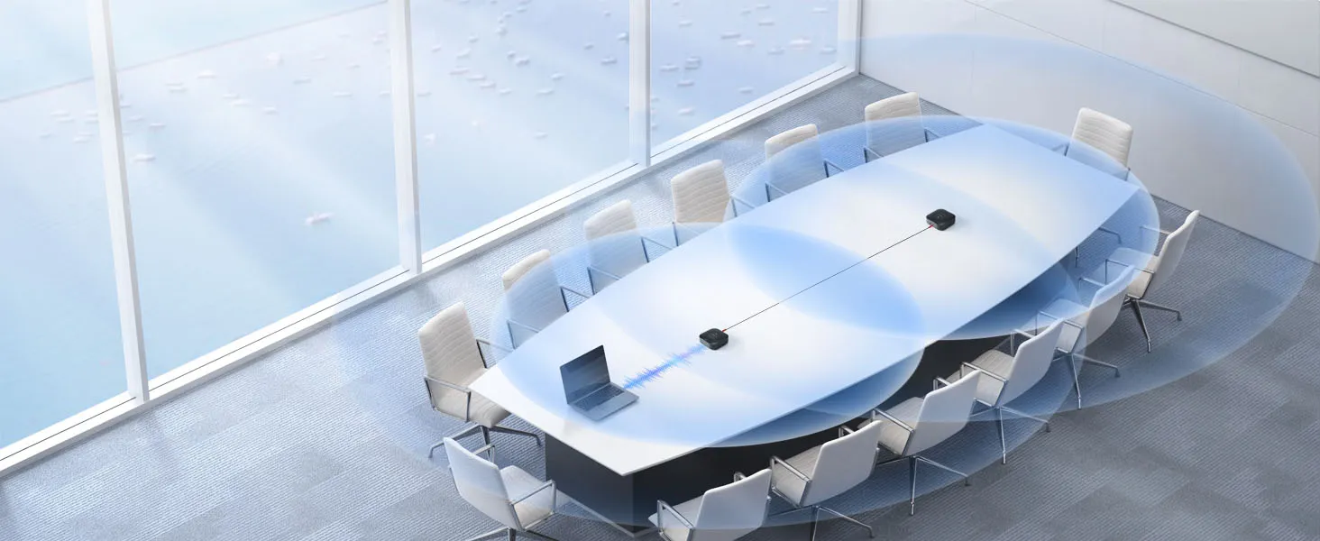 EMEET M0 Plus bluetooth toplantı hoparlörü 360 derece mikrofon kapsama alanı