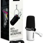 Shure MV7+ Dinamik Mikrofon - LED Dokunmatik Panelli USB/XLR Profesyonel Yayıncı Mikrofonu (Beyaz)