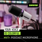 Shure MV7+ Dinamik Mikrofon - LED Dokunmatik Panelli USB/XLR Profesyonel Yayıncı Mikrofonu (Beyaz) - Görsel 5