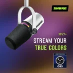 Shure MV7+ Dinamik Mikrofon - LED Dokunmatik Panelli USB/XLR Profesyonel Yayıncı Mikrofonu (Beyaz) - Görsel 4