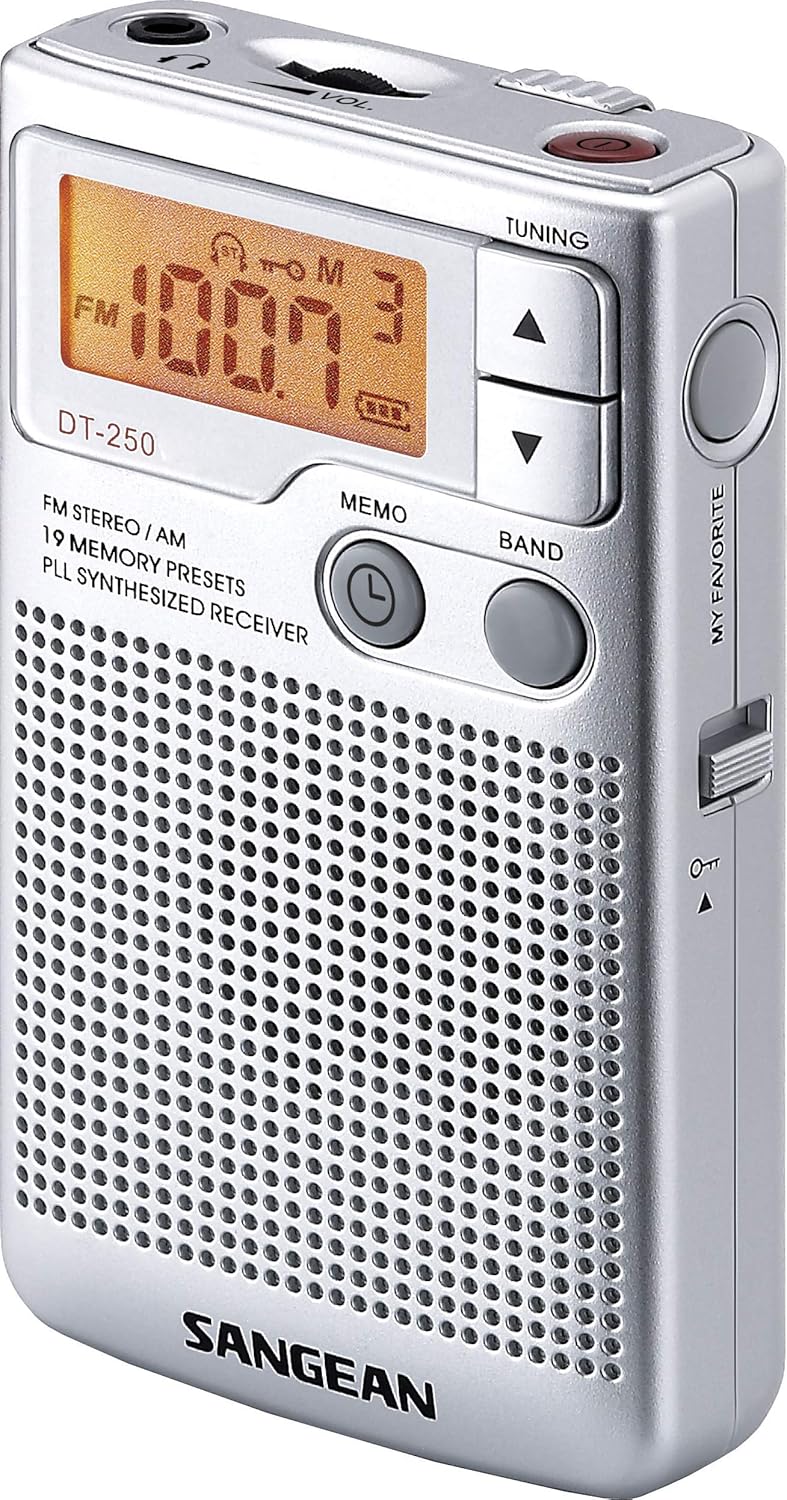 91wKAUWGekL._AC_SL1500_ Sangean DT-250 S Cep Radyosu (MW/FM tuner, LCD) Gümüş - Görsel 1